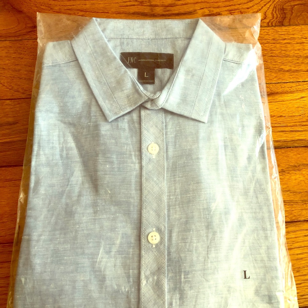 INC light blue long sleeve dress shirt